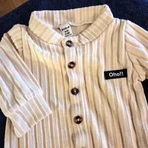Shein Baby Ribbed Button-Front Romper‎ 3-6M